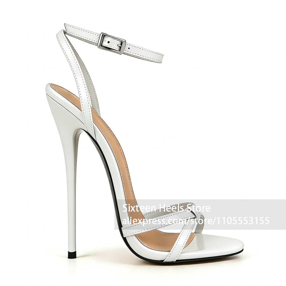 Metallic Heel Sandal - 16cm Lacquered Heel Knot Sandals Sweet
