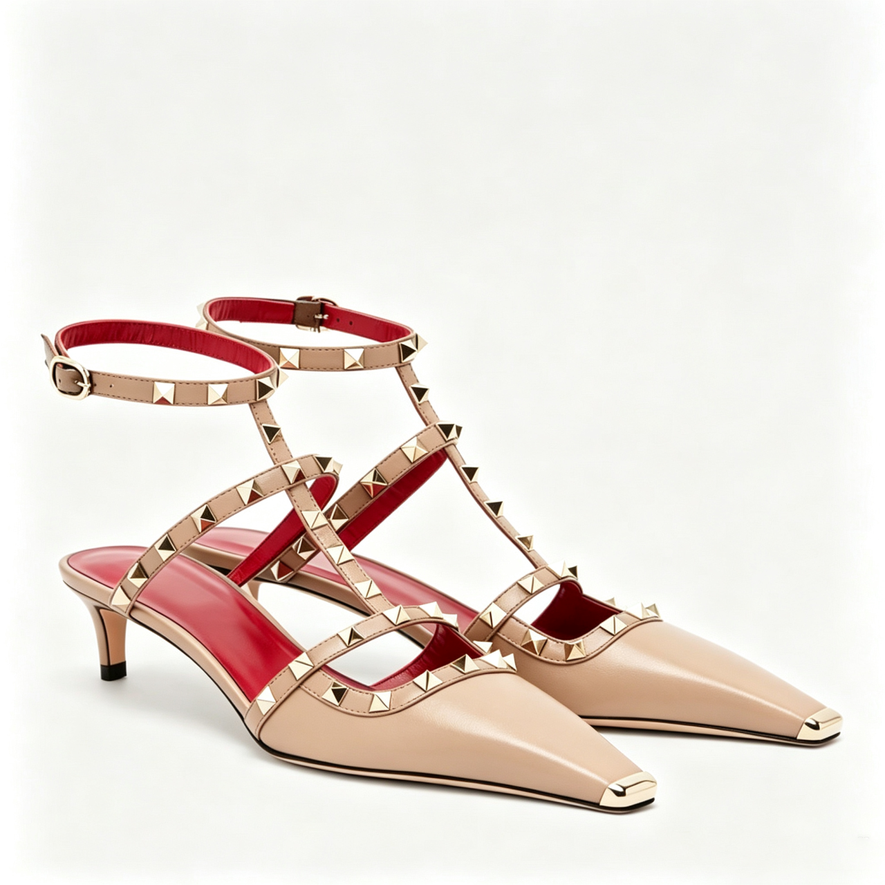 Square Toe Mule - European and American Women's Rivet Low