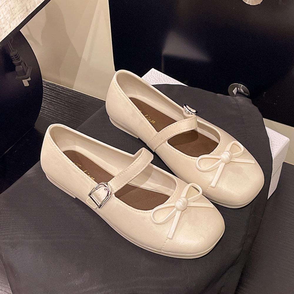 Square Toe Mule - Sweet Women's Pearl Bow Tie Sandals