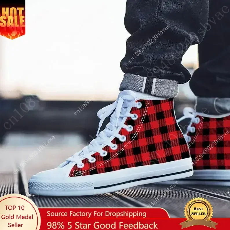 Women'S Shoes Com - Plaid High Top Shoes Mens Womens