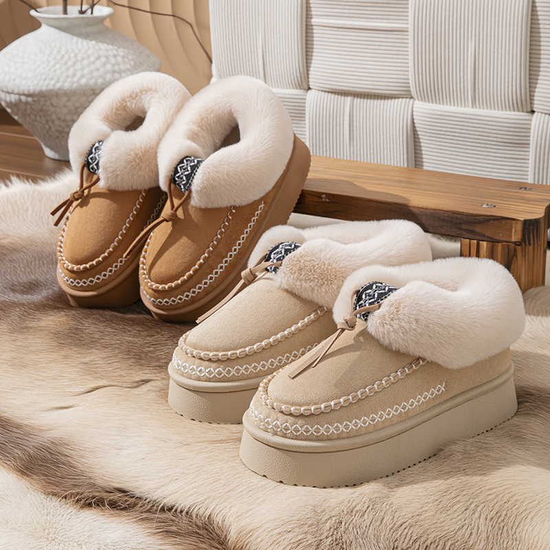 Women Shoes Boots - Winter Fluffy Women's Slippers Casual Plush