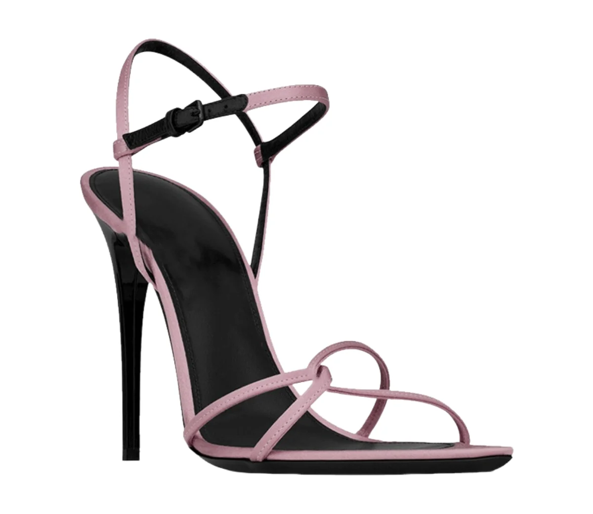 Strappy Heeled Sandals - Pink Strappy Luxury Heeled Sandals Open