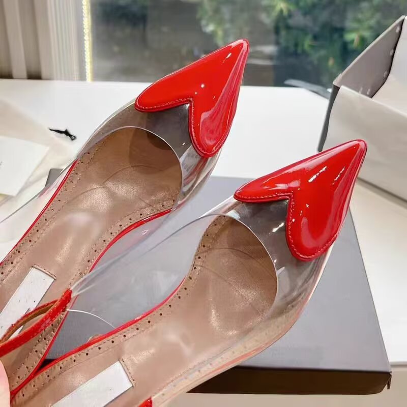 Women Shoes Model - 26 Spring/Summer Pointed Love Transparent Splicing