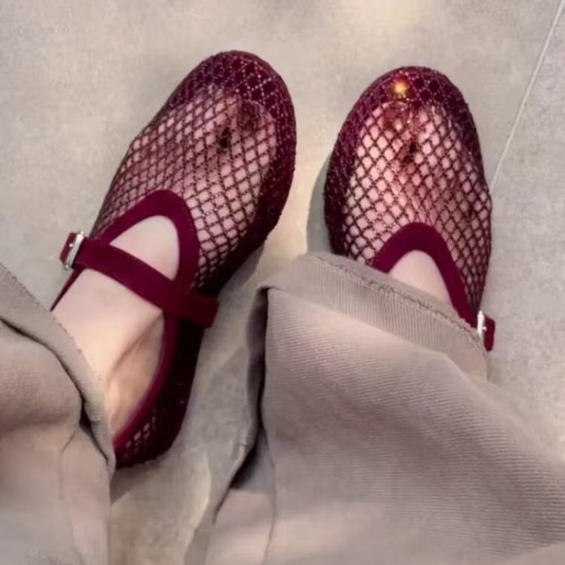 Square Toe Mule - Hollow Rhinestone Baotou Sandals Women 2026