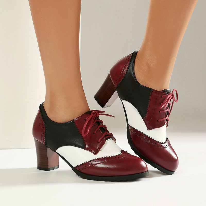 Women'S Xti Shoes - Vintage Two Tone Brogue Oxford Shoes