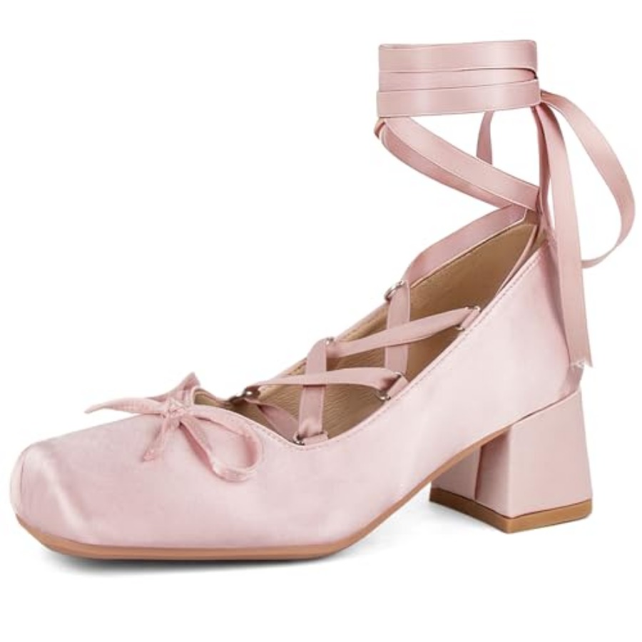 SHEMEE Satin Ballerina Heels f - Court Heel Pointed ulasan dan harga