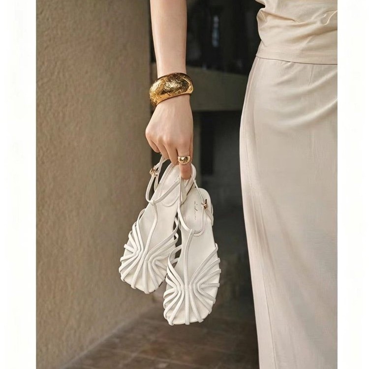 French-style Vintage Woven Toe - Women Shoes Model ulasan dan harga
