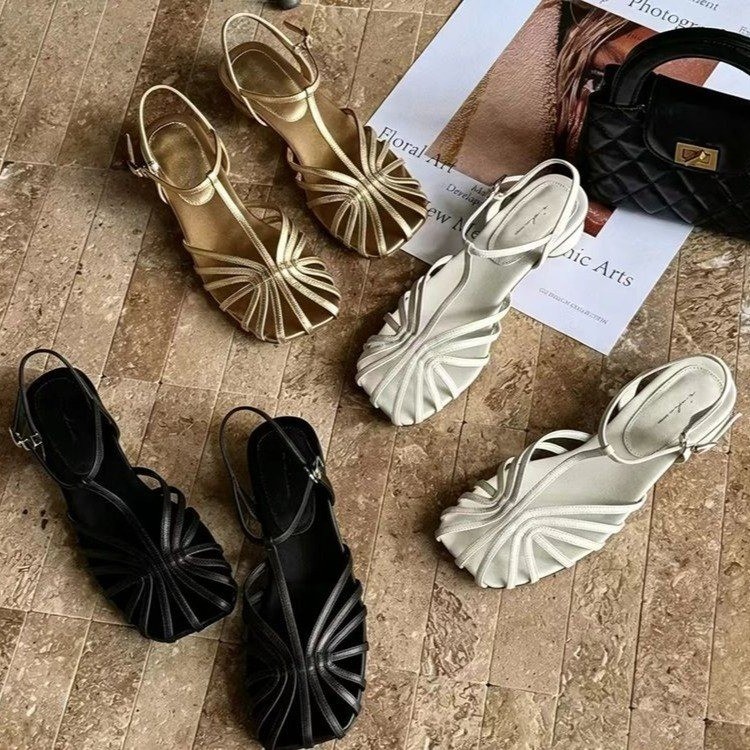 French-style Vintage Woven Toe - Women Shoes Model ulasan dan harga