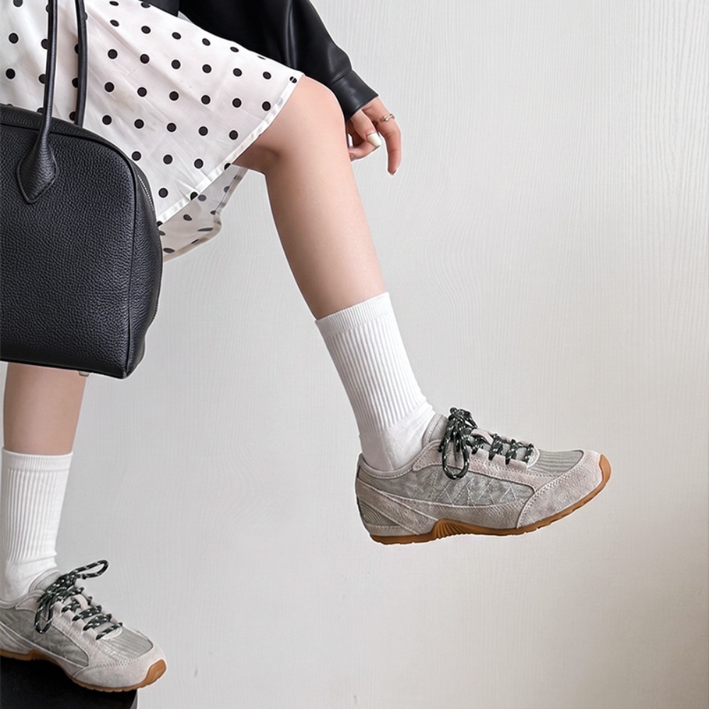 Vintage Stitching Panel Suede  - Women'S Shoes Casual Sneakers ulasan dan harga