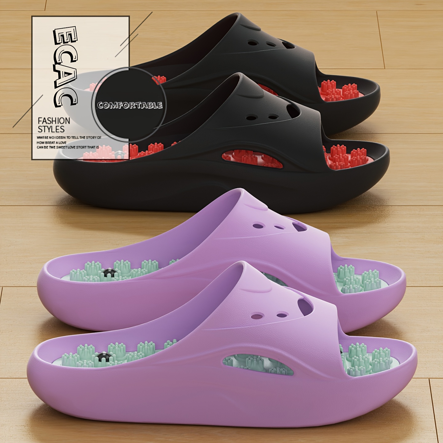 Women Men EVA Massage Slippers - Women'S Shoes To Men'S Size ulasan dan harga