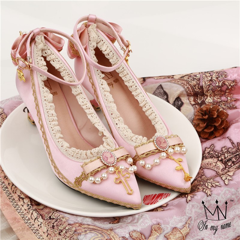 Princess tea party kawaii  cou - Court Heel Pointed ulasan dan harga