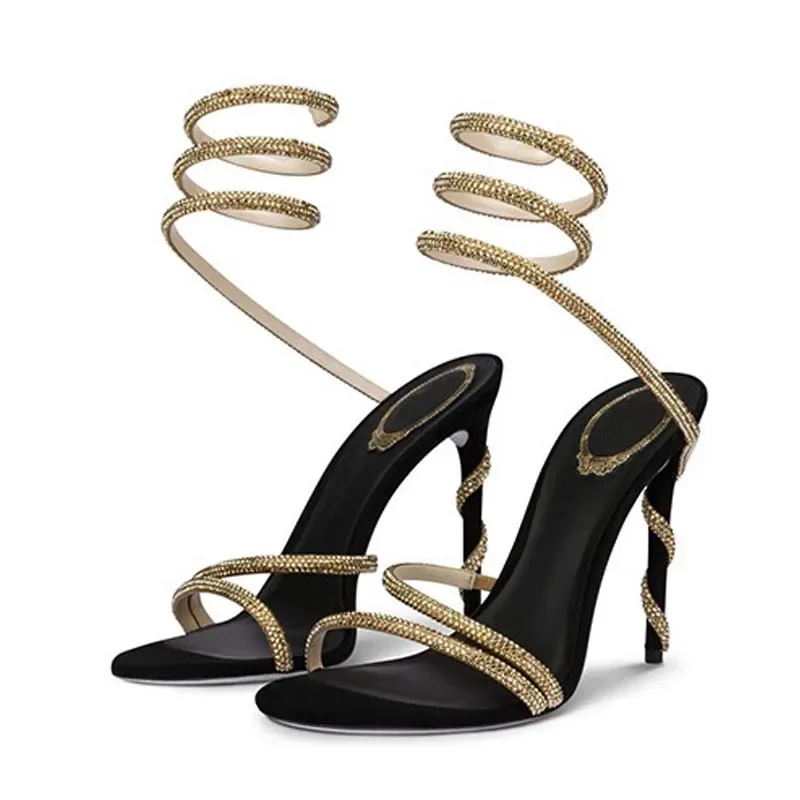 Eilyken Fashion Crystal Stilet - Metallic Heel Sandal ulasan dan harga