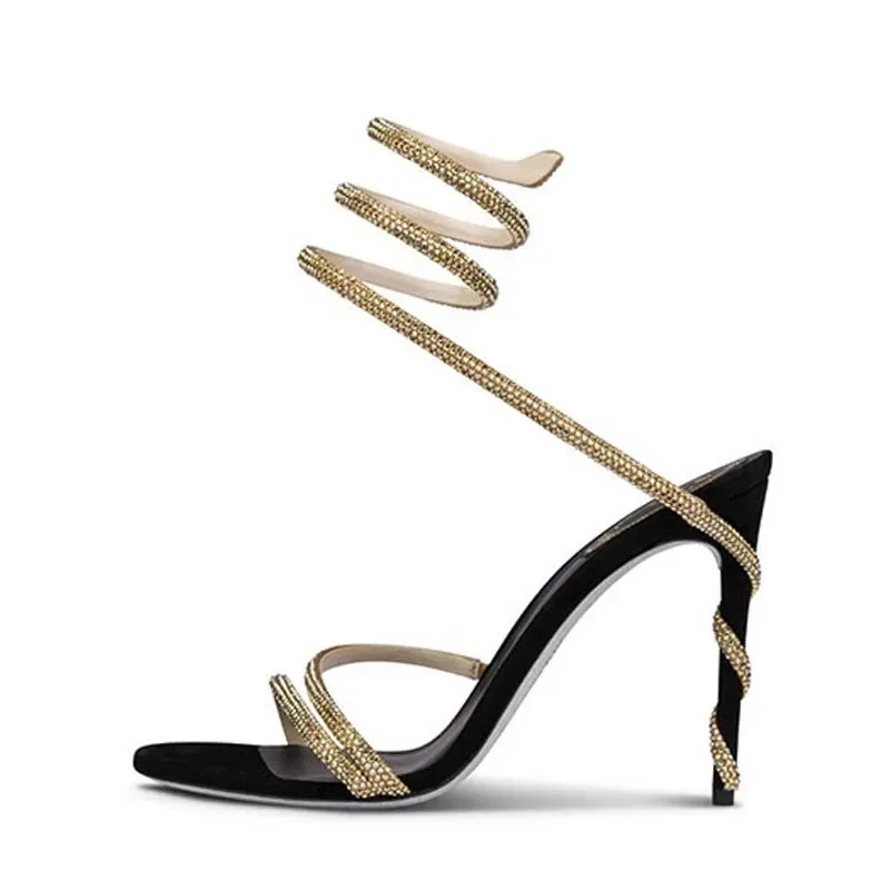 Eilyken Fashion Crystal Stilet - Metallic Heel Sandal ulasan dan harga