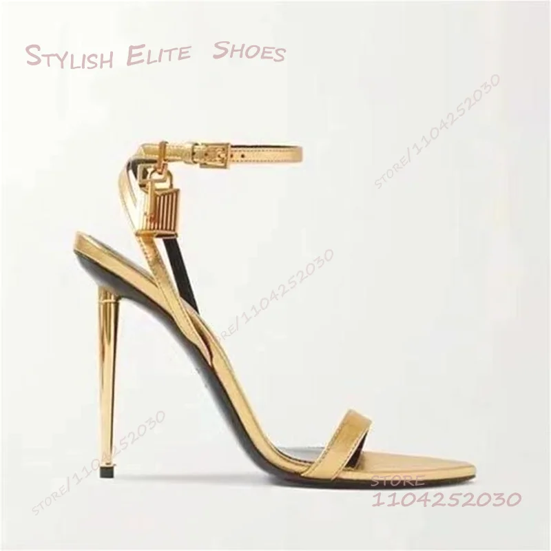 Gold Metal Stiletto Sandals Wo - Gold Chain Sandal ulasan dan harga