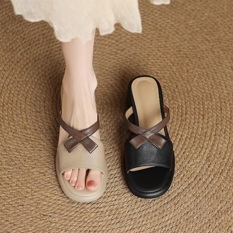 Women Mules Chunky Heels Sanda - Women Shoes Model ulasan dan harga