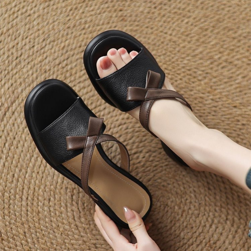 Women Mules Chunky Heels Sanda - Women Shoes Model ulasan dan harga