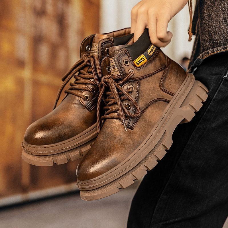 Vintage Men Platform Ankle Boo - Suede Ankle Boot ulasan dan harga