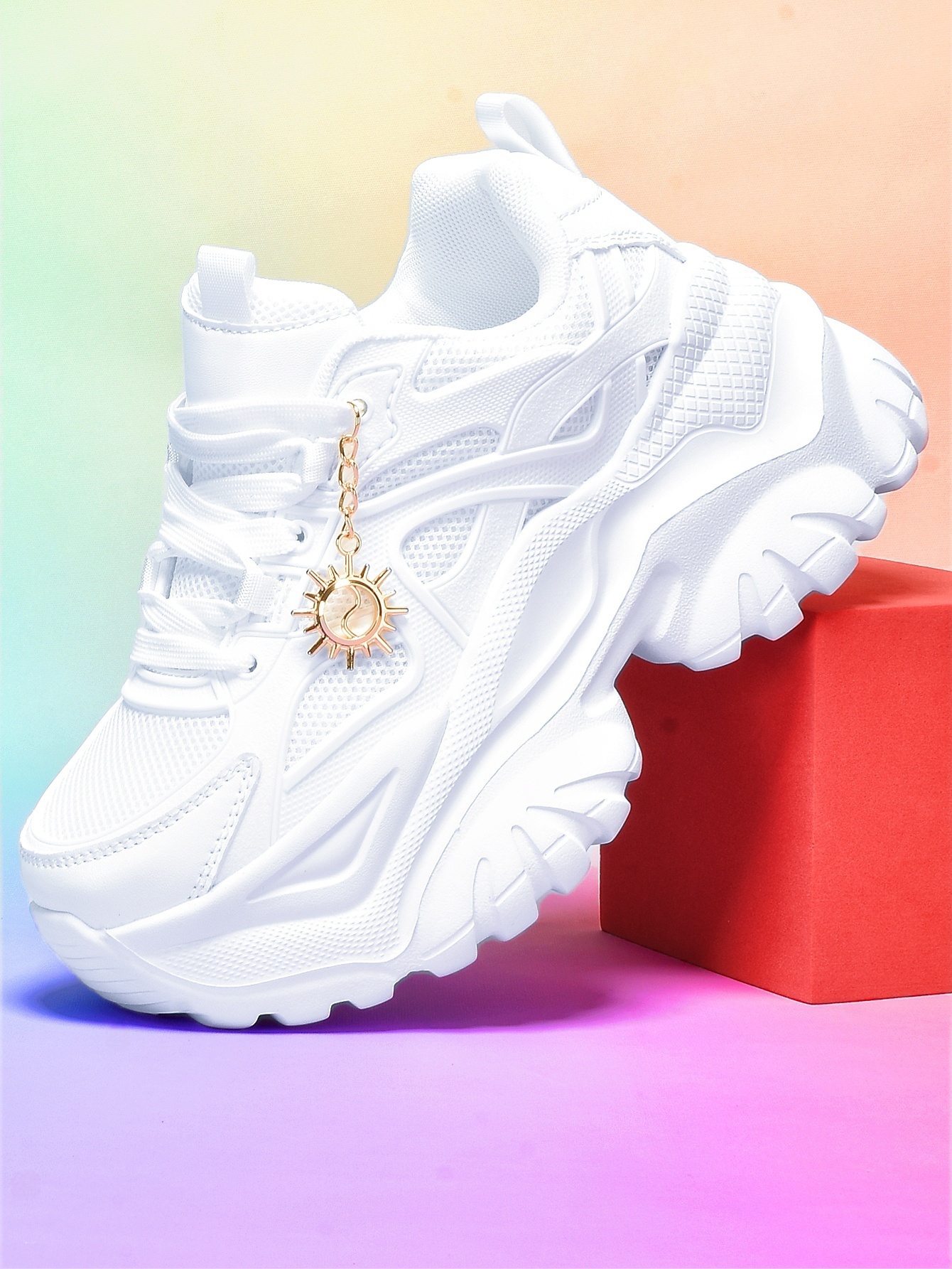 Women's Lightweight 7cm Beige  - Gold Chain Sandal ulasan dan harga