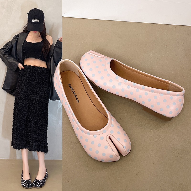 Women Split Toe Flats Polka Do - Women'S Shoes For Standing All Day ulasan dan harga