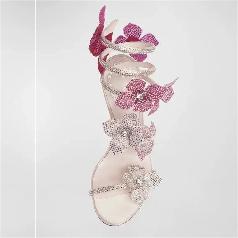 Eilyken Sexy CRYSTAL Flower Th - Metallic Heel Sandal ulasan dan harga
