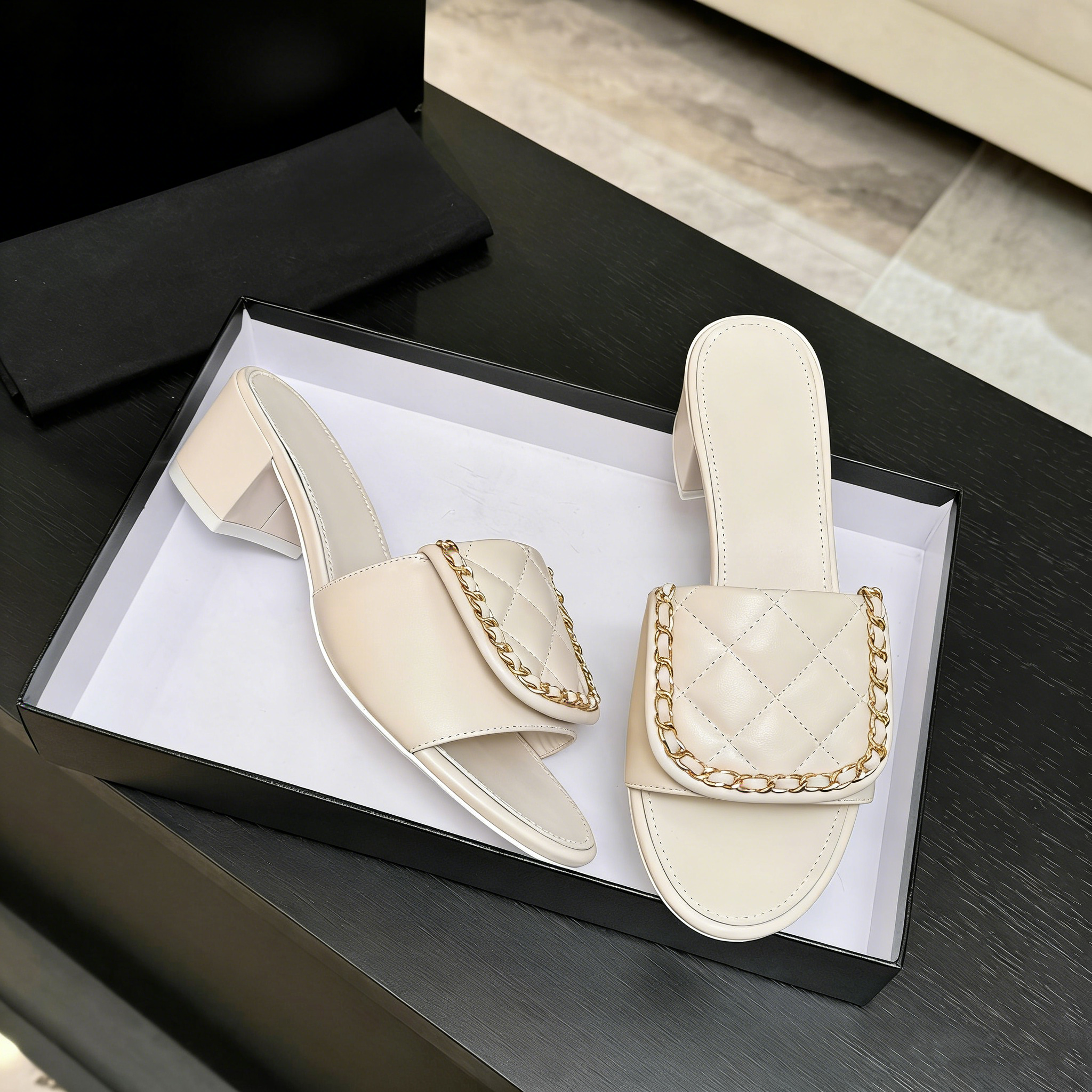 High-Quality Fashionable Casua - Gold Chain Sandal ulasan dan harga