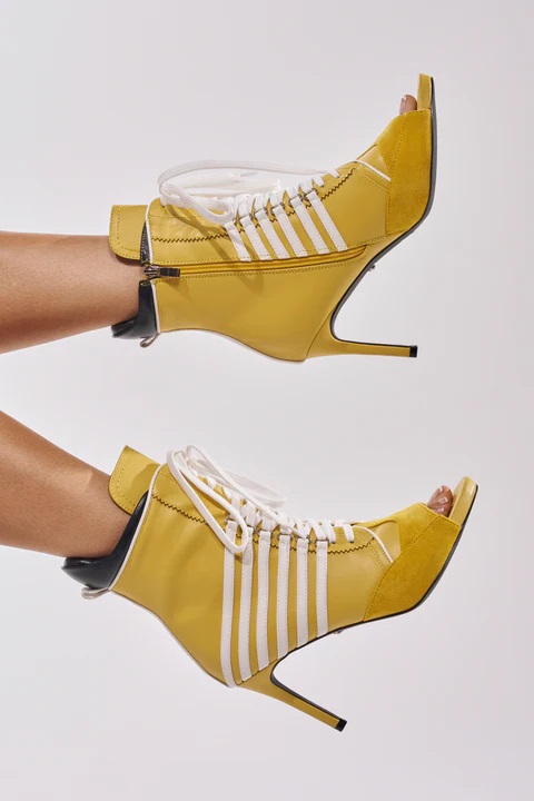 Women Yellow White Contrast La - Women Shoes Boots ulasan dan harga